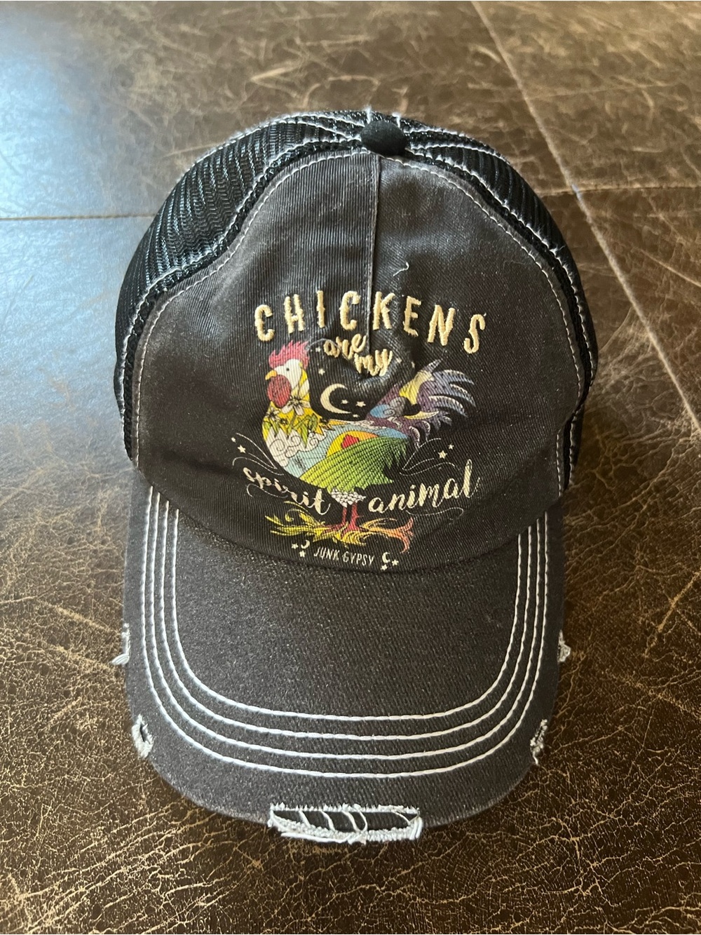 Junk Gypsy Black 'Chickens Are My Spirit Animal' hat